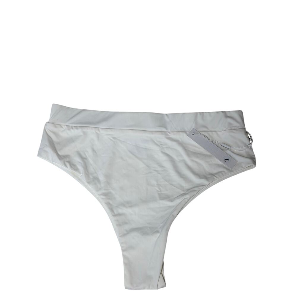 MYRASWIM High Waisted White Bikini Swim Bottoms | Bag | L